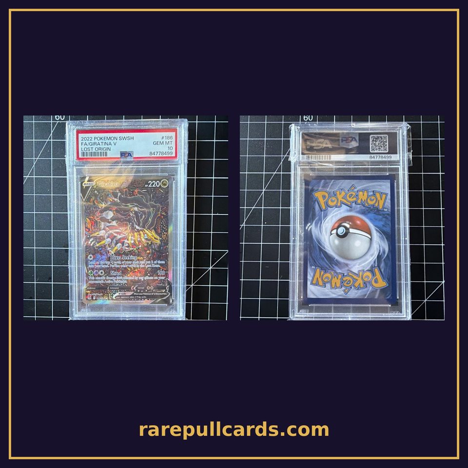 Giratina V 186/196 PSA 10: front and back of the slab