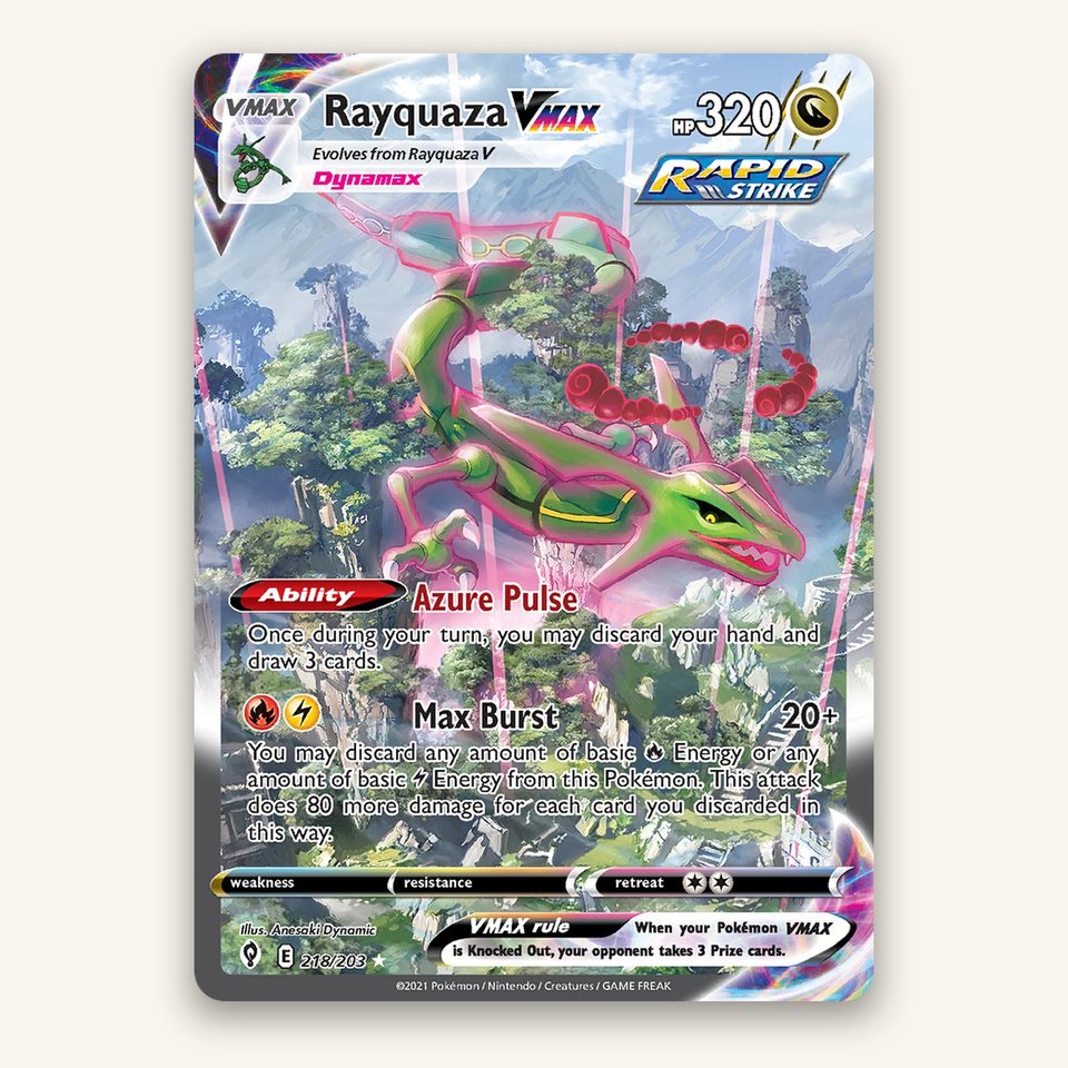 Rayquaza VMAX 218/203 PSA 10: representative image