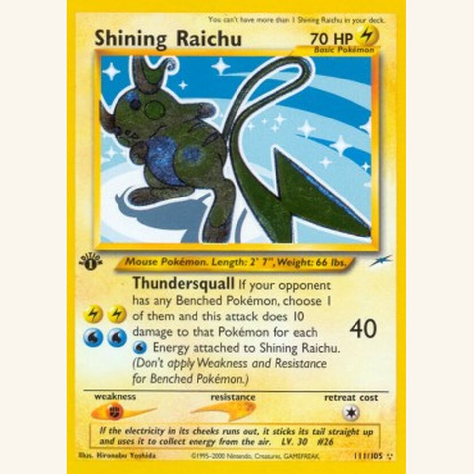 Shining Raichu NDE 111 Near Mint: representative image